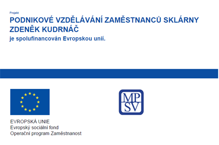 Plakát projektu Podnikové vzdělávání zaměstnanců, spolufinancováno Evropskou unií